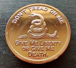Dont Tread on Me 1 oz Copper Round