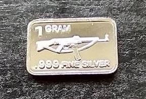 AK-47 1 Gram Silver Bar