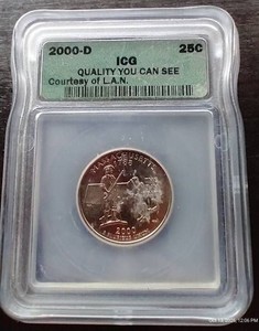 ICG Slabbed Massachusetts State Quarter