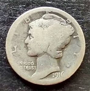1916 Mercury Dime
