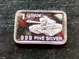 Military Tank 1 Gram Silver Bar