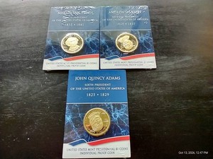 (3) Presidential Dollar Proof Coins