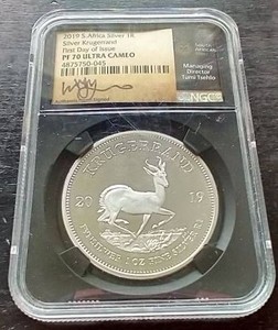 2019 South Africa 1 Oz Silver Krugerrand - NGC PF 70 Ultra Cameo WOW