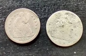(2) Liberty Seated Half Dimes