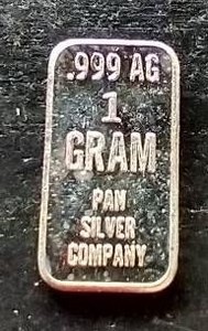 Pan Silver Company 1 Gram Silver Bar
