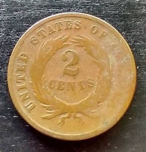 1865 2 Cent Coin