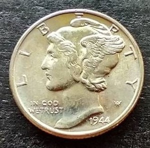 Beautiful High Grade 1944 Mercury Dime