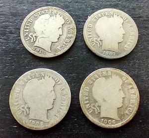 (4) Barber Dimes