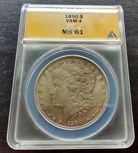 1890 Morgan Dollar - ANACS MS61 VAM-4