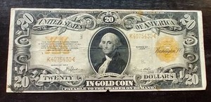 Awesome 1922 Gold Certificate $20 Note
