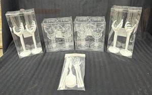 Large lot of Halloween plastic glassware and silverware