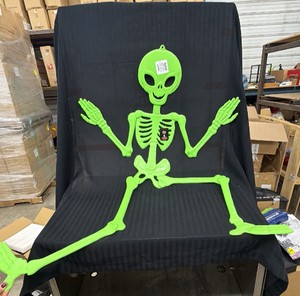 Large lot of roughly 10 large plastic flexible indoor outdoor skeletons  -stand roughly 60 inches tall