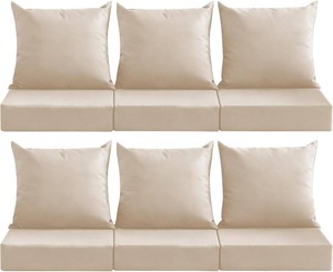 $336 Outdoor Deep Seat Cushion Set 24x24 Beige (6)