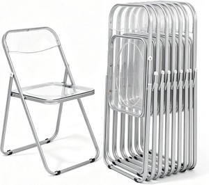 $170 VECELO Clear Folding Chairs Set of 4