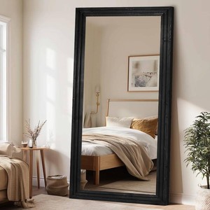 $220 Full Length Mirror, 76x34 Solid Wood Black