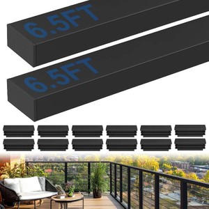 $160 Rectangular Cable Railing Handrail, Black (Ra