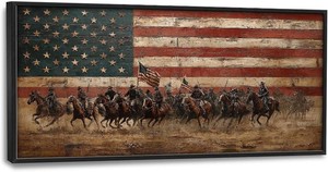$150 Vintage American Flag Wall Art 30x60 Decor