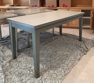 LL - Vintage Metal Table With Drawer 30 X 36 in