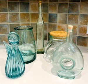 LR - Glass Bottles & Vases - Decorative 5-Piece Group