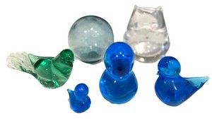 LR - Art Glass Figurines & Bird Collection - 7-Piece Group