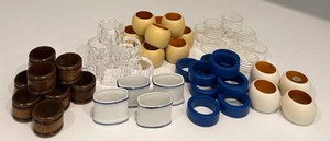 DR - Napkin Rings - Wood, Crystal, Ceramic & Glass Mixed Lot