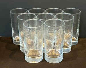 K - Hammered Glass Drinking Tumblers (Lot of 9)