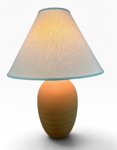 G - Table Lamp - Textured Ceramic Base With Fabric Shade