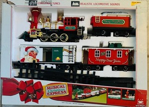 G - Battery-Operated Christmas Train Set - New Bright Musical Christmas Express No. 187