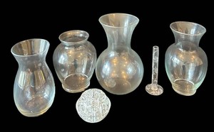 MR - Clear Glass Vases Mixed Lot