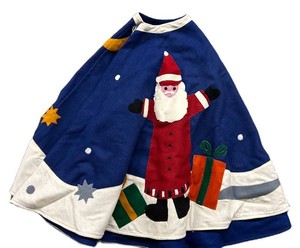 G - Christmas Tree Skirt - Reversible Holiday Applique 24in