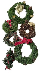 G - Christmas Wreaths - Artificial Evergreen Holiday Assortment (Lot of 6)