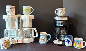 DR - Coffee Makers & Novelty Coffee Cups Mixed Lot - 3 Makers, 7 Cups