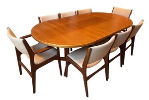 DR - Amazing Mid-Century ABJ of Denmark Table with 8 Chairs