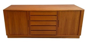 DR - Vintage Mid-Century Teak Sideboard Danish Modern Credenza