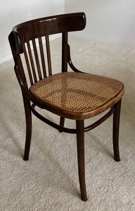 MB - Title Vintage Bentwood-Style Caned Seat Armchair
