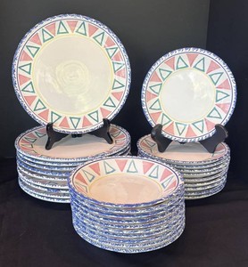 LR - Pier 1 Imports Geometric Dinnerware Service for 10