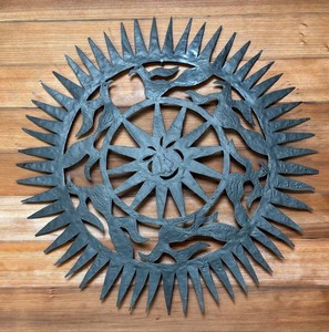 P - Haitian Cut Metal Wall Sculpture by M. Brutus
