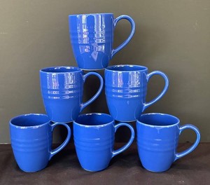 LR - Set of Six Pier 1 New Essentials Azure Mugs