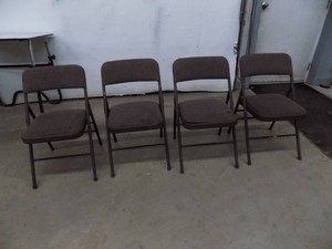 4 padded brown folding chairs (Cosco)