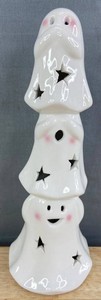 Ceramic Ghost Halloween Decor - No Evil Trio - Brand New Q