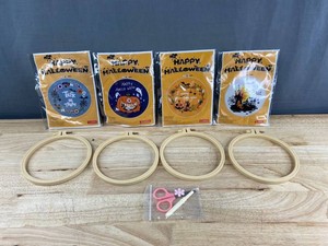 Halloween Embroidery DIY Art Kits with Accessories, 4 Total - Brand New Q