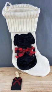 Brand New Dog Christmas 17.5 Stocking with Wooden Name Tag - Brand New Q