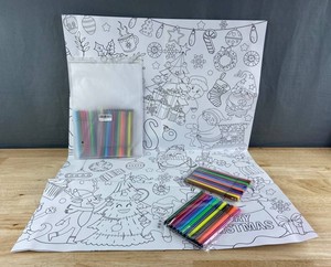 Holiday Coloring Sheet Sets with Markers, 2 Total - Brand New Q