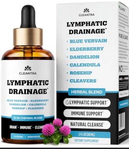 Cleantra Lymphatic Drainage Herbal Supplement 1oz, 2 Total - New