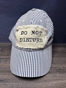 Adjustable Blue & White Striped Do Not Disturb Cap, OSFM - New