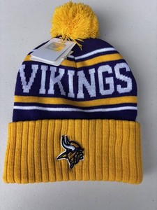 Minnesota Vikings NFL Knit Pom Beanie, Adult OSFM - New