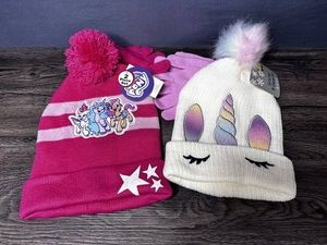 Gabbys Dollhouse & Unicorn Hat and Glove Sets, 2 Total - New