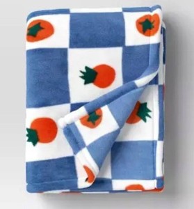 Room Essentials Tomato Checkerboard Plush Throw Blanket - New