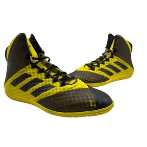 GUARANTEED AUTHENTIC  Adidas Wrestling Shoes  Yellow & Black Mens Size 8.5 Pre-Owned