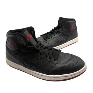 GUARANTEED AUTHENTIC  Nike Air Jordan Access Mid BlackRed Leather Sneakers - Mens Size 12 - Pre-Owned